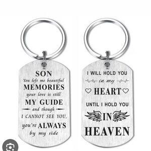 Engraved Silver Keychain with Sentimental Message. 1 Keychain